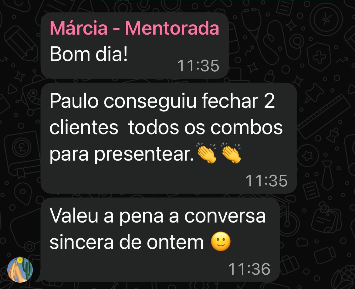 Márcia fechou 2 clientes com todos os combos